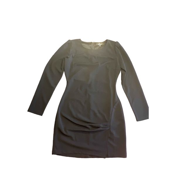 Nwt amazement lulus Medium flirty little black ruched long sleeve bodycon dress - Picture 2 of 7